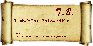 Tumbász Balambér névjegykártya
